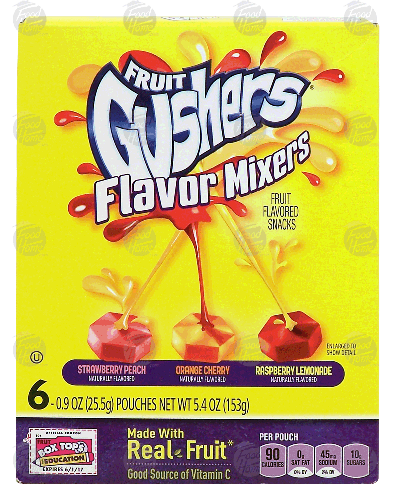 Betty Crocker Fruit Gushers blue busters, flavor shock, triple berry shock, passion berry punch, 6 pouches Full-Size Picture